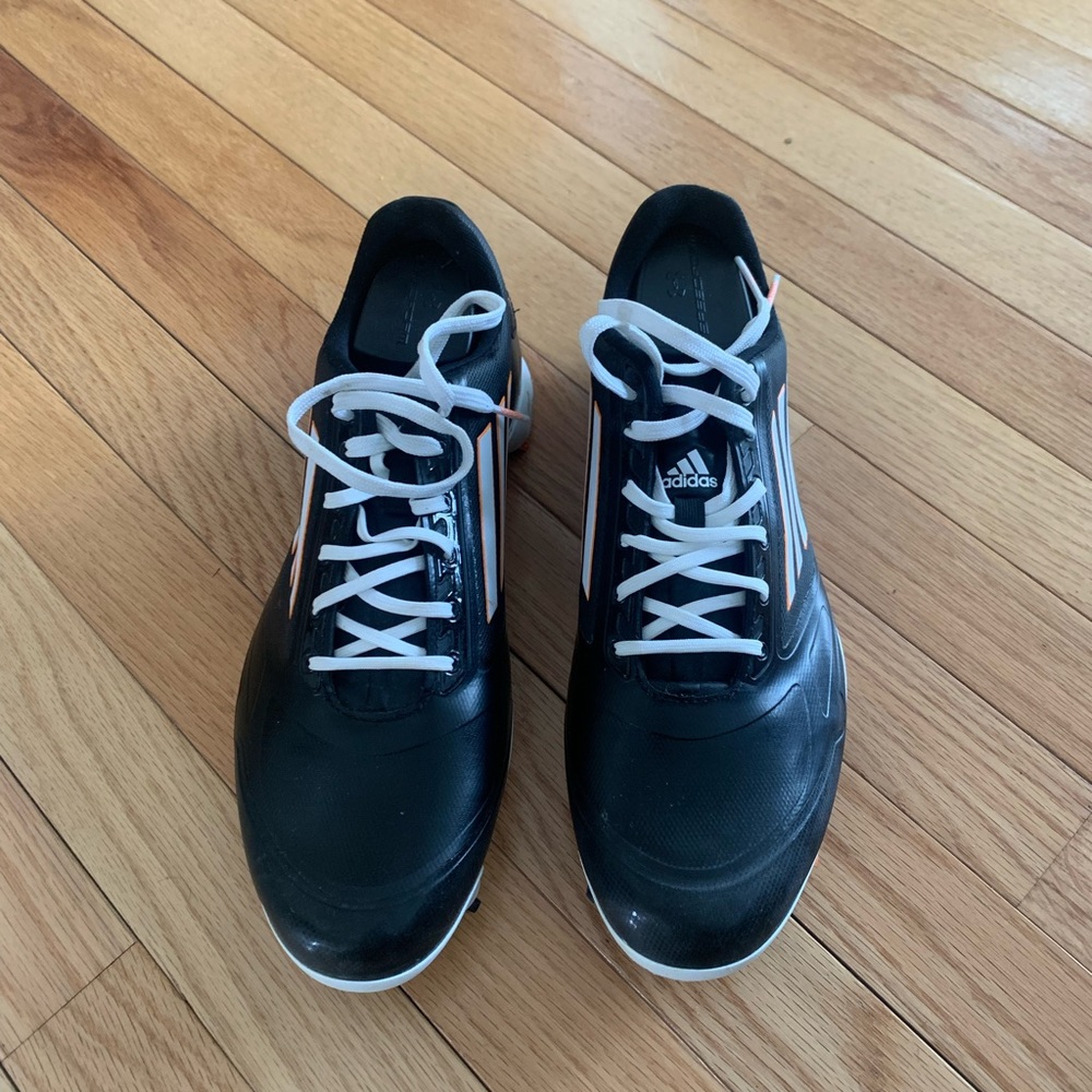 Adidas adizero black golf shoes, size 10 mens